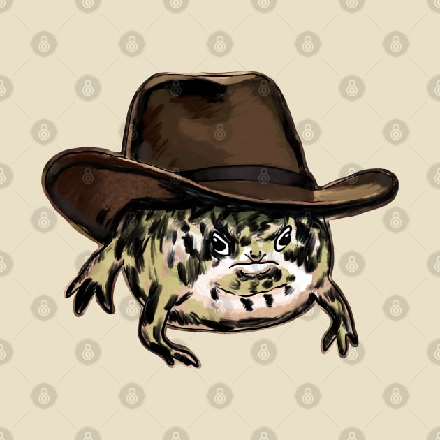 Funny Desert Rain Frog Howdy Meme by okpinsArtDesign