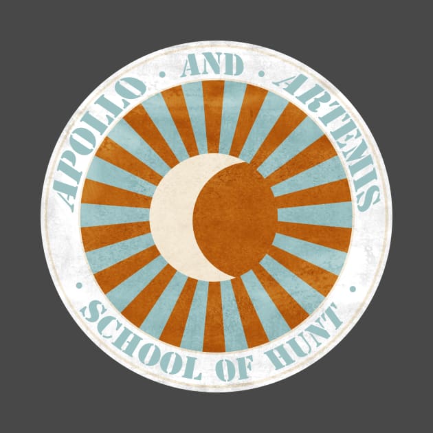 Apollo & Artemis School of Hunt retro logo by Art by Angele G