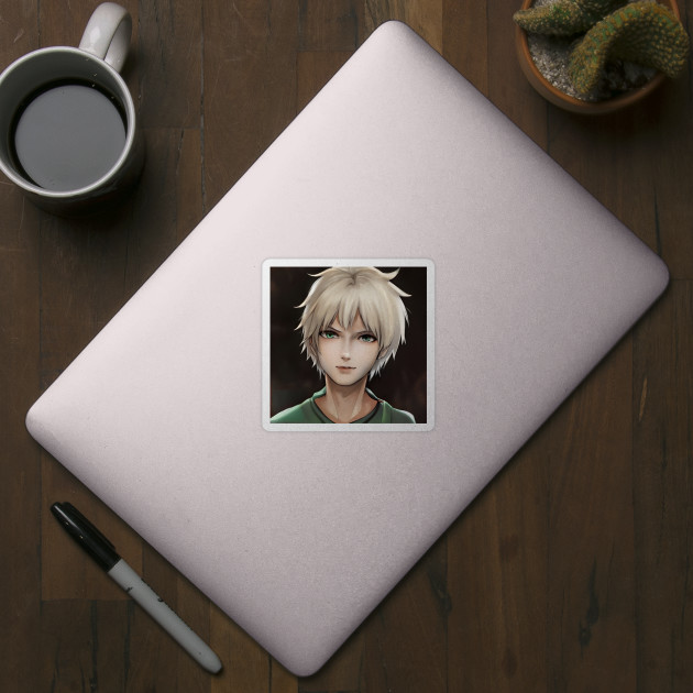 White Hair Anime Boy - Anime Boys - Sticker