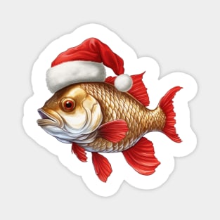 Santa Gold Fish Magnet