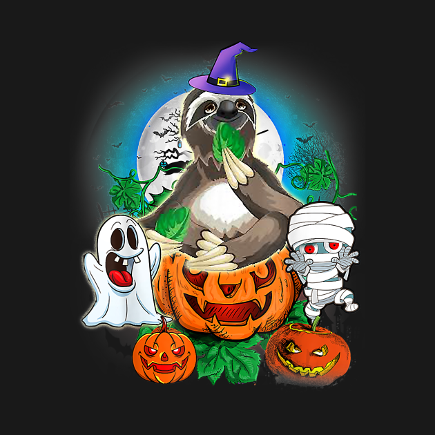 Sloth Lover Pumpkin Sloth Halloween Costume - Sloth Halloween - Hoodie