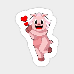 Pig Bride Heart Wedding Magnet