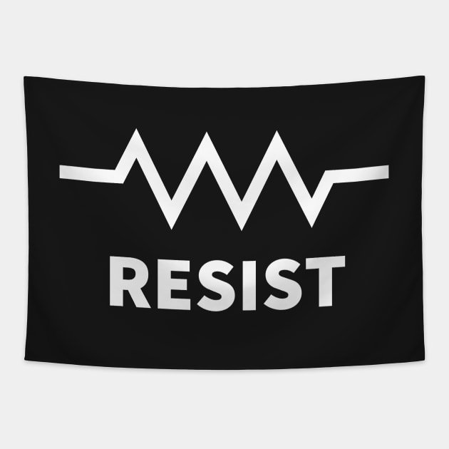 Resist (white) Tapestry by conform