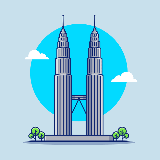 Petronas Twin Tower Cartoon Illustration by Catalyst Labs