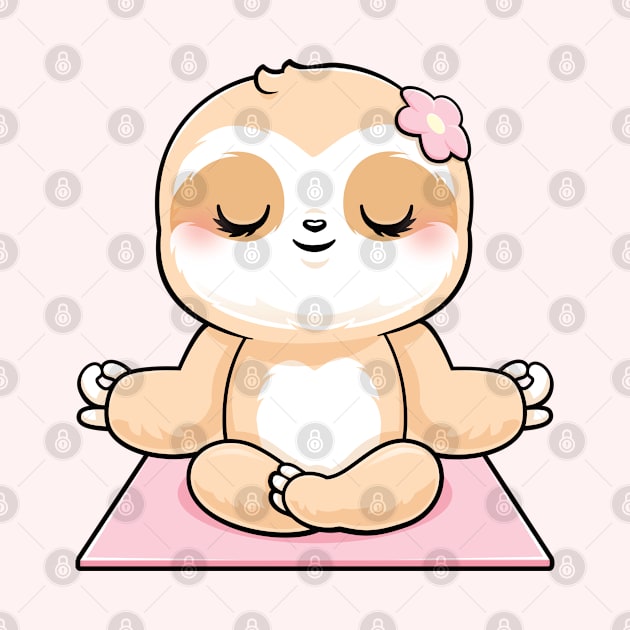 Girls yoga calm sloth by PnJ