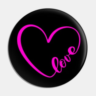 HOT Pink Heart Shape - Heart Art Pin