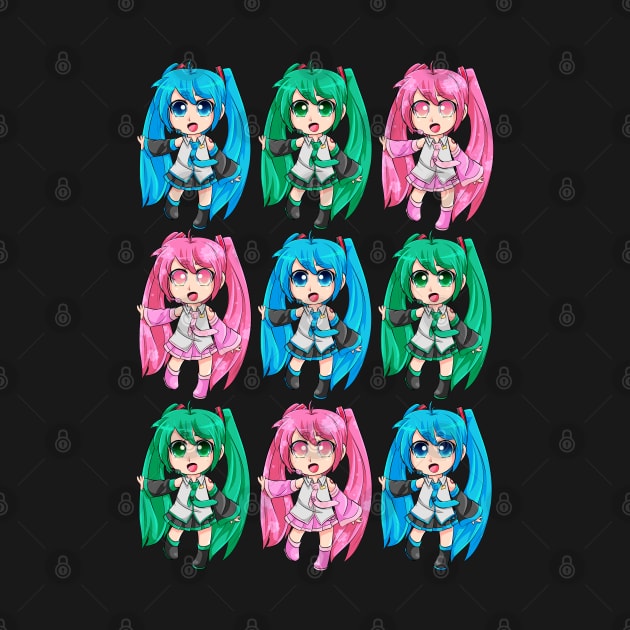 Hatsune Miku Chibis by piefanart