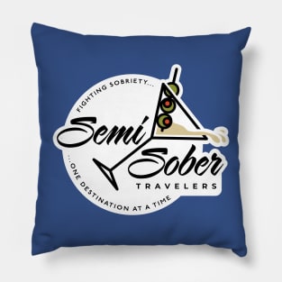 Semi Sober Travelers Martini design with solid background Pillow