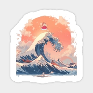 The great wave Hokusai Anime Japanese art Magnet