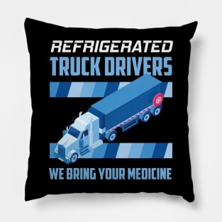 Refrigerated Truck Driver Big Rig Semi 18 Wheeler Trucking Pillow