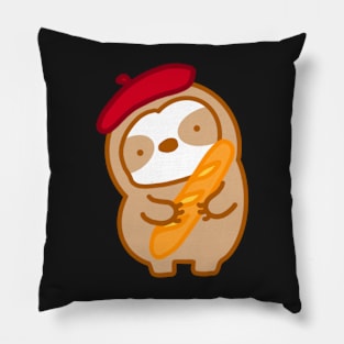 Cute Parisian Baguette Sloth Pillow