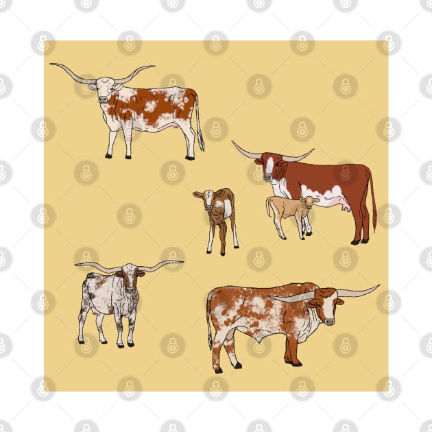 Texas Longhorn Pattern Yellow by TrapperWeasel