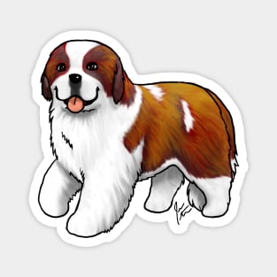 Dog - Saint Bernard - Red and White Magnet