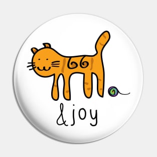 Cute Cat &joy Doodle Graphic Design Pin