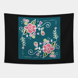 hand drawn floral design Tapestry