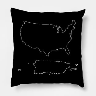 Puerto Rican American Design for Boricua USA Fans Pillow