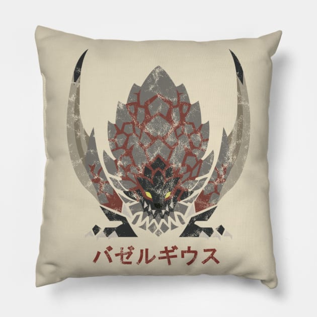 Monster Hunter World Bazelgeuse Kanji Icon Pillow by StebopDesigns