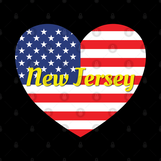 New Jersey American Flag Heart by DPattonPD