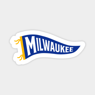 Milwaukee Pennant White Magnet