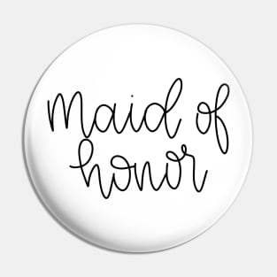 Maid of Honor Gift - Black Line Lettering Pin