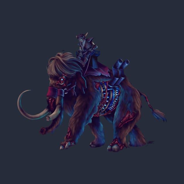 Undead Dwarf Riding an Undead Mammoth by Indi Martin