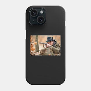 Hunter with gun in the forest Phone Case