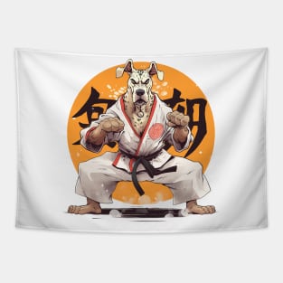 karate dog Tapestry