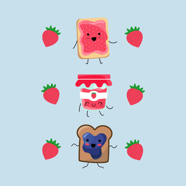 Breakfast Is Jammin’ and strawberries by EuGeniaArt