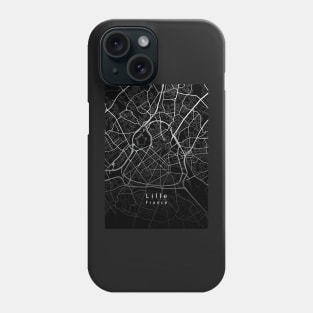 Lille France City Map dark Phone Case