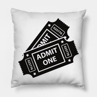 Admit One Movie Ticket Print Pillow