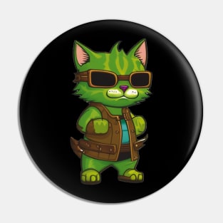 Cute Monster Cat Ogre for Halloween Pin