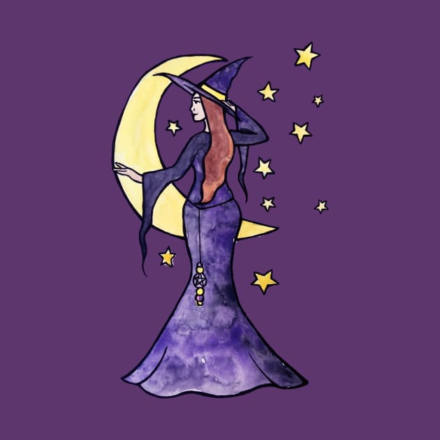 Purple Moon Witch by bubbsnugg