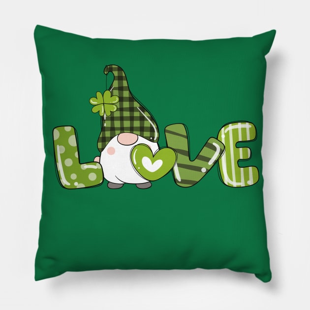 St. Patricks Day Shirt, Love Gnomes Pillow by admeral