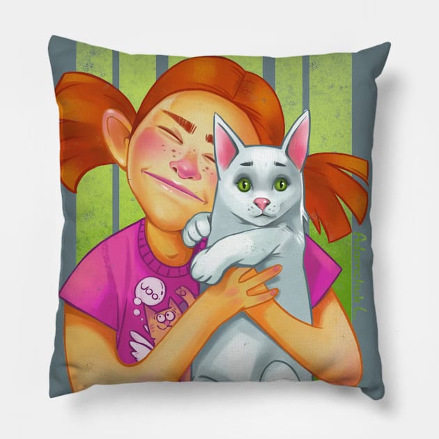 I love kitties. Pillow by Lesya