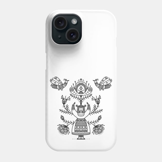 Ukrainian Tree of Life Black Phone Case by yuliia_bahniuk