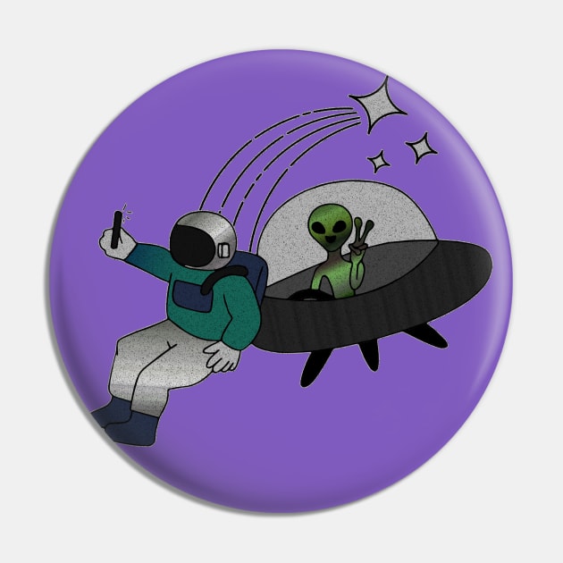 Selfies in Space Pin by xxtinastudio