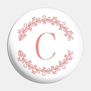 Pink Monogram- Letter C Pin