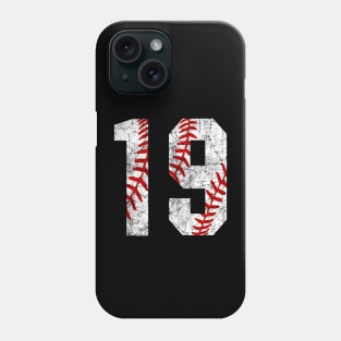 Vintage #19 Baseball Laces Baseball Mom Jersey Love Baseball T-shirt Phone Case