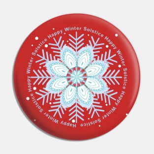 Winter Solstice Snowflake Mandala Pin