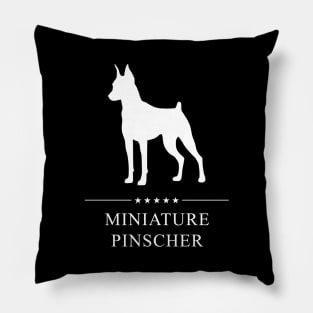 Miniature Pinscher Dog White Silhouette Pillow