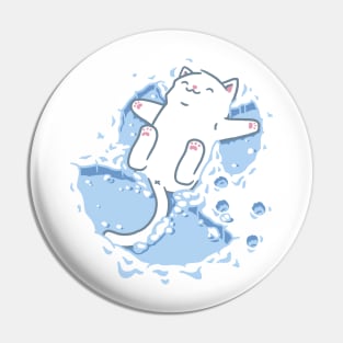 Cat Snow Angel Pin