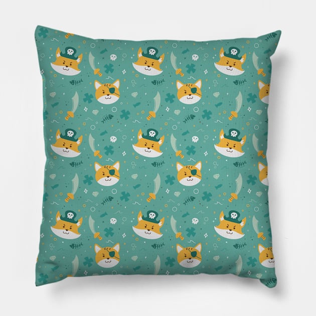 Pirate Kitties Pattern Pillow by CharleyFox