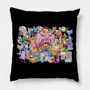 Pop art graffiti montage Pillow