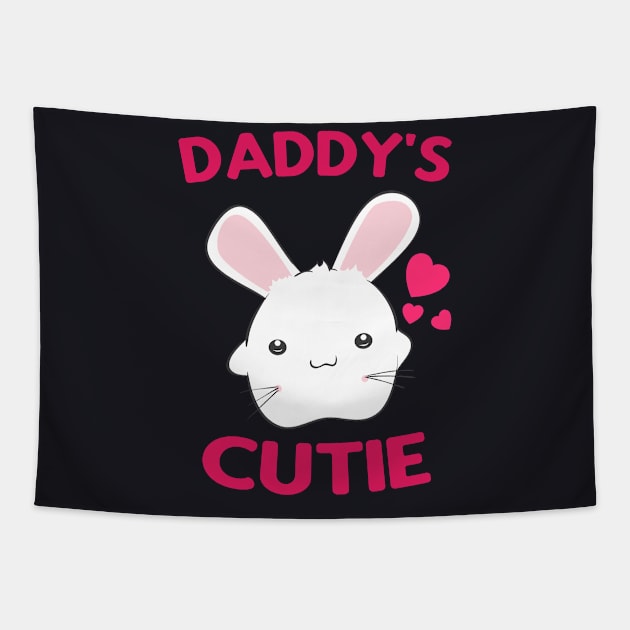 Daddy's Cutie cute Bunny Kids Baby Tapestry by Foxxy Merch