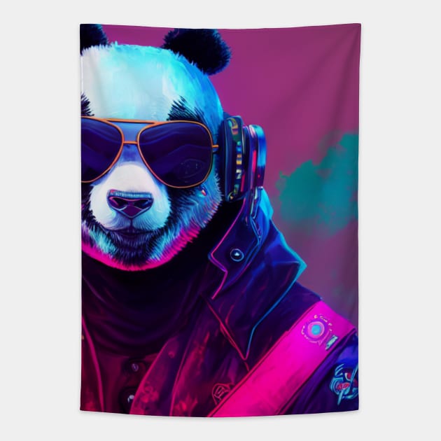 Panda DJ Tapestry by Stitch & Stride