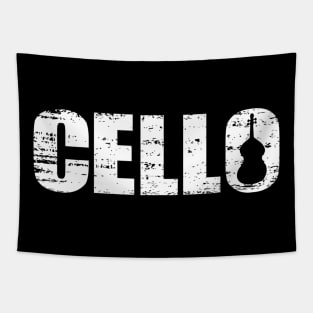 Distressed Look Cello Gift For Cellists Tapestry