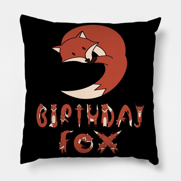 9th Birthday Fox Lover 9 Years Old Boys And Girls Party graphic Pillow by Grabitees