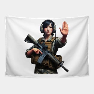 Tactical Girl Tapestry