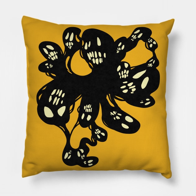 Yellow Ghost Cloud Pillow by VazMas Design