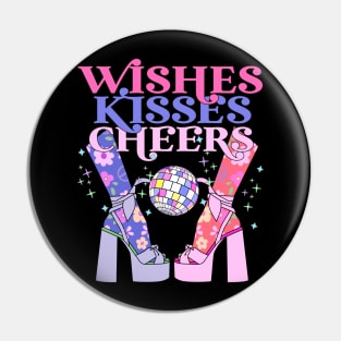 Happy New Year Retro Disco Dance Party Pin